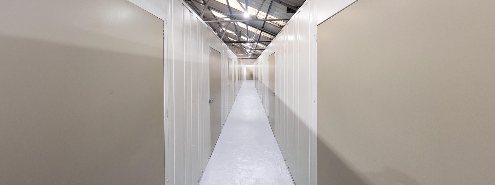 Bright, clean corridor inside TheWorkstore storage building